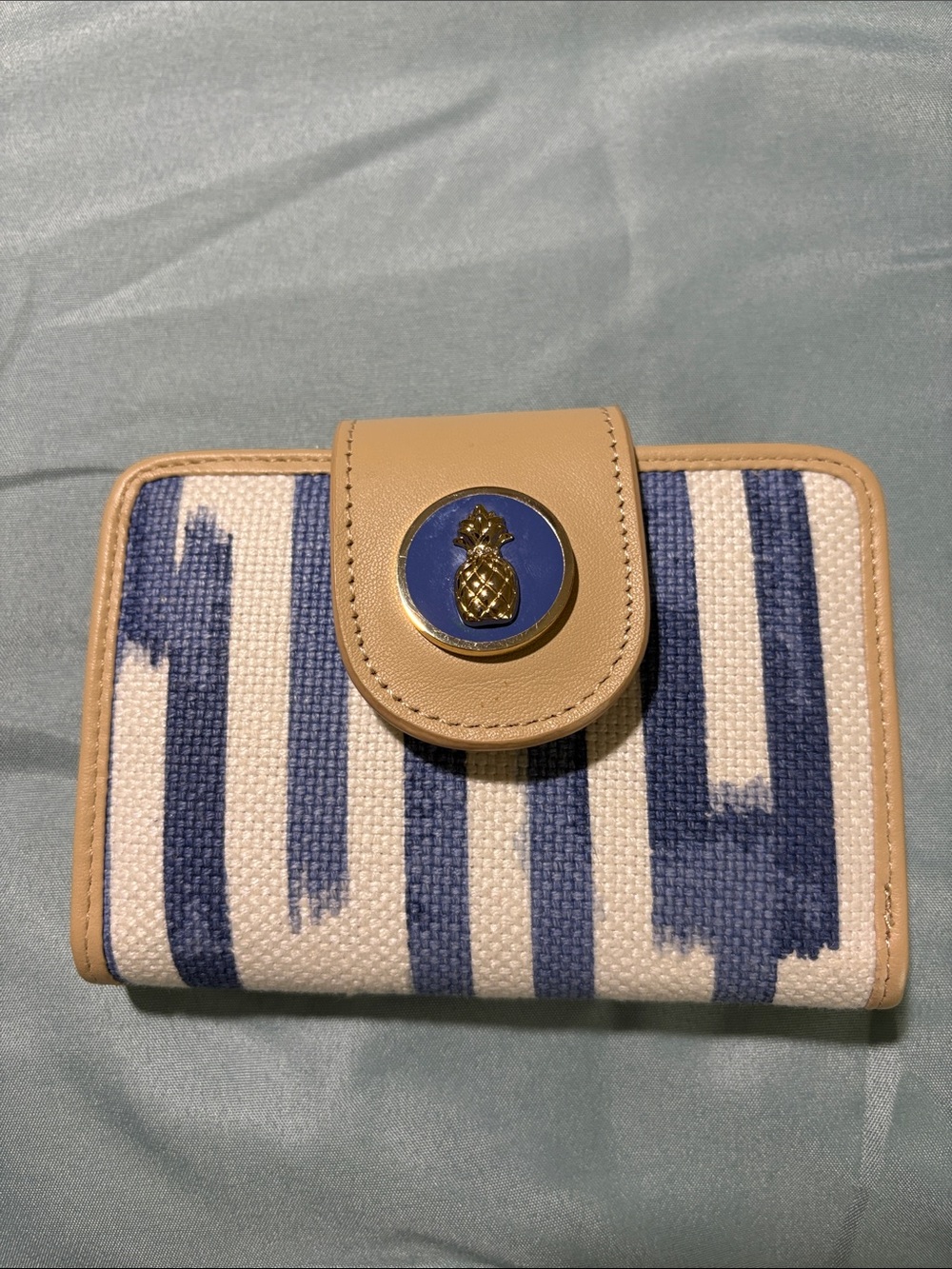 Spartina 449 Cream and Blue Leather Wallet